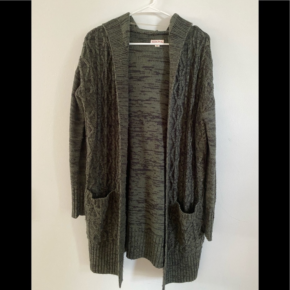 Hunter Green Cardigan Sweater